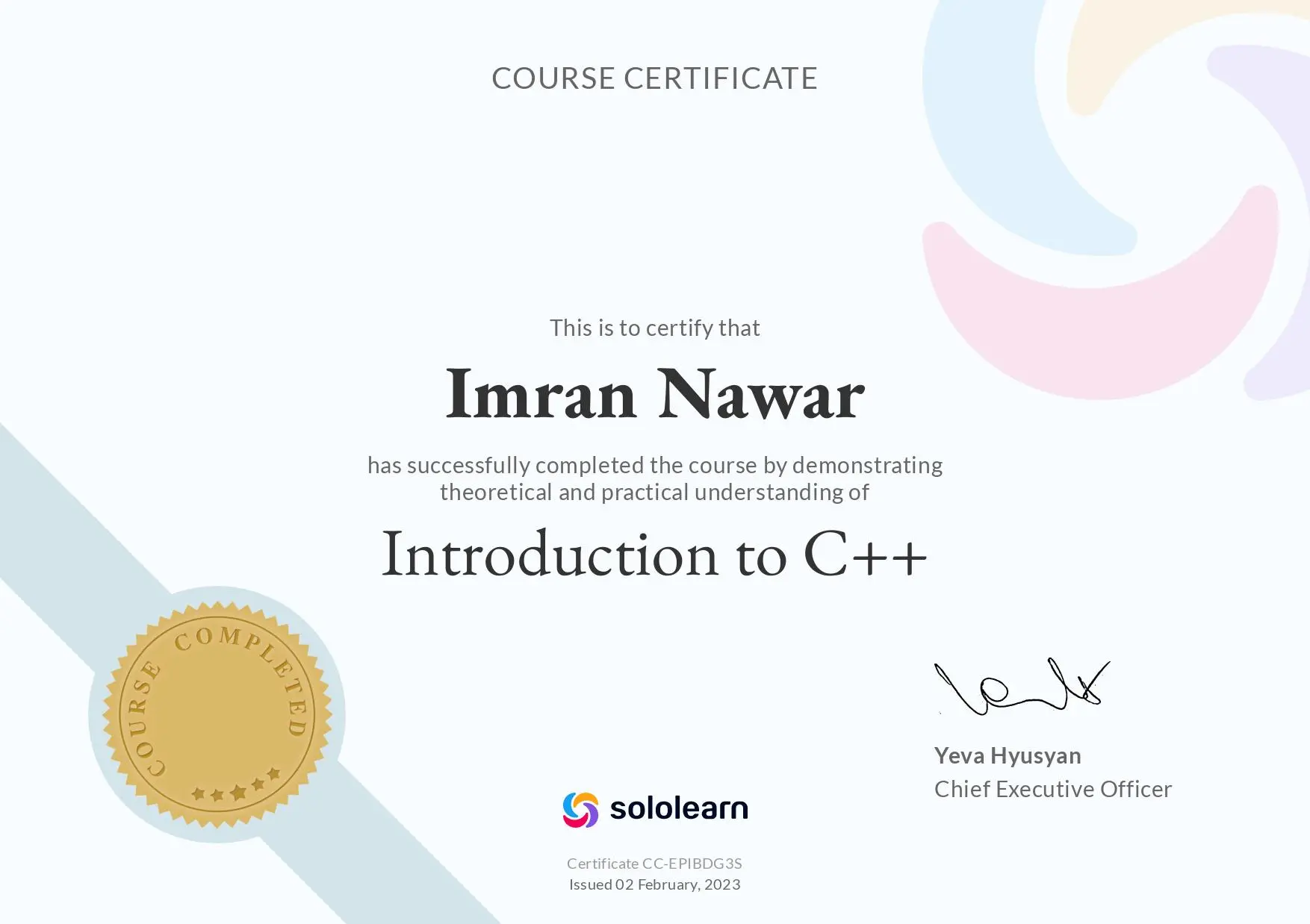 Certificate
